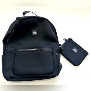 ALO Stow Yoga Black Minimalist Backpack with detachable pouch new with tags